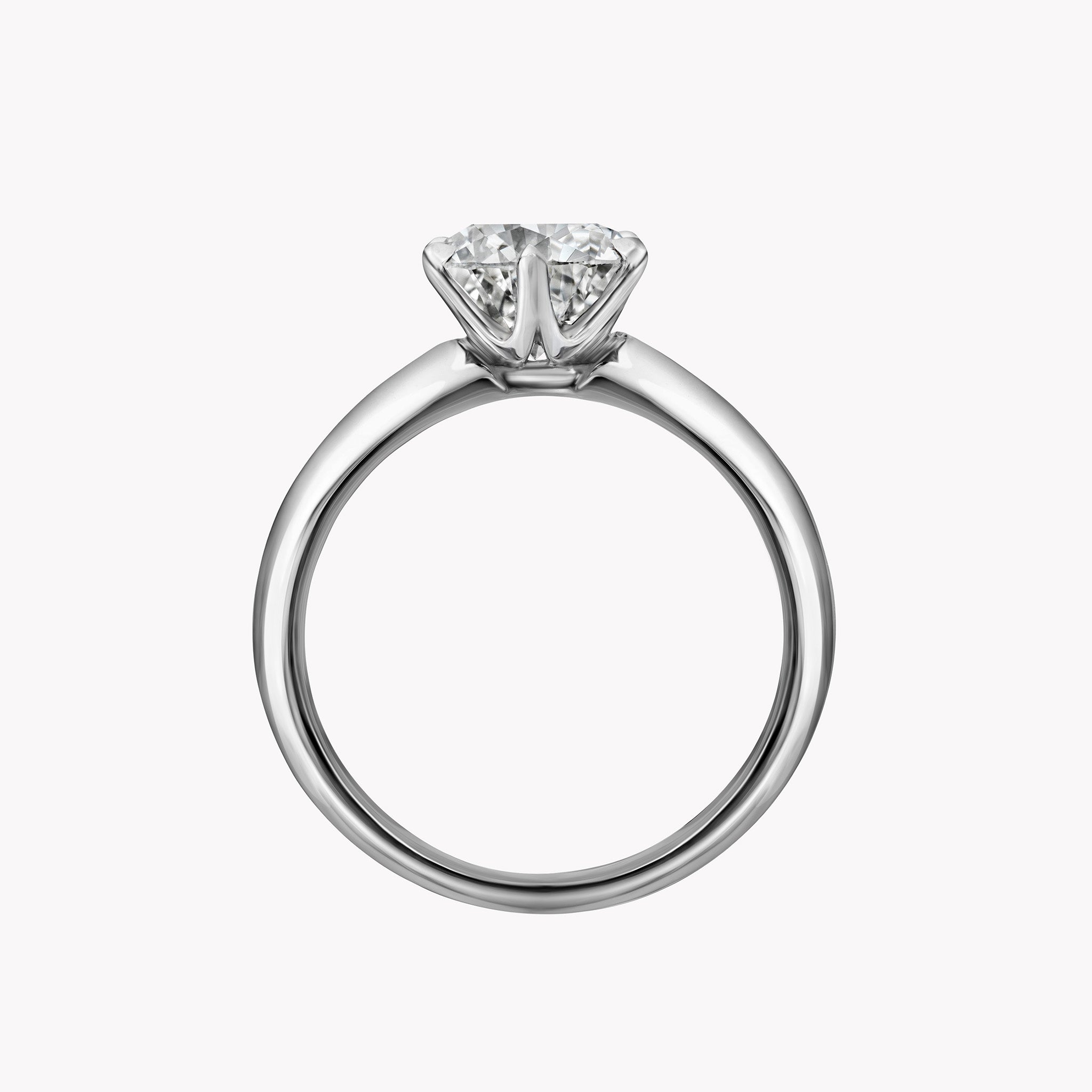 Round Brilliant Cut Solitaire Engagement Ring with Classic Knife Edge Setting