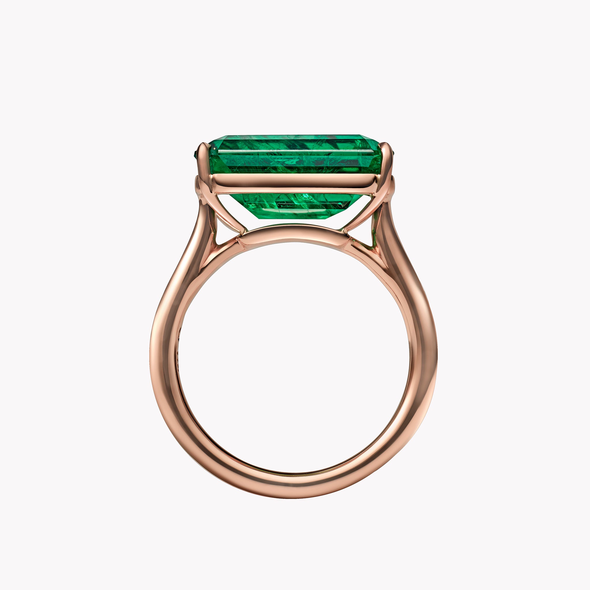 East-West Emerald Cut Emerald Ring
