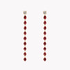 The Margaux Carre Diamond and Garnet Drop Earrings
