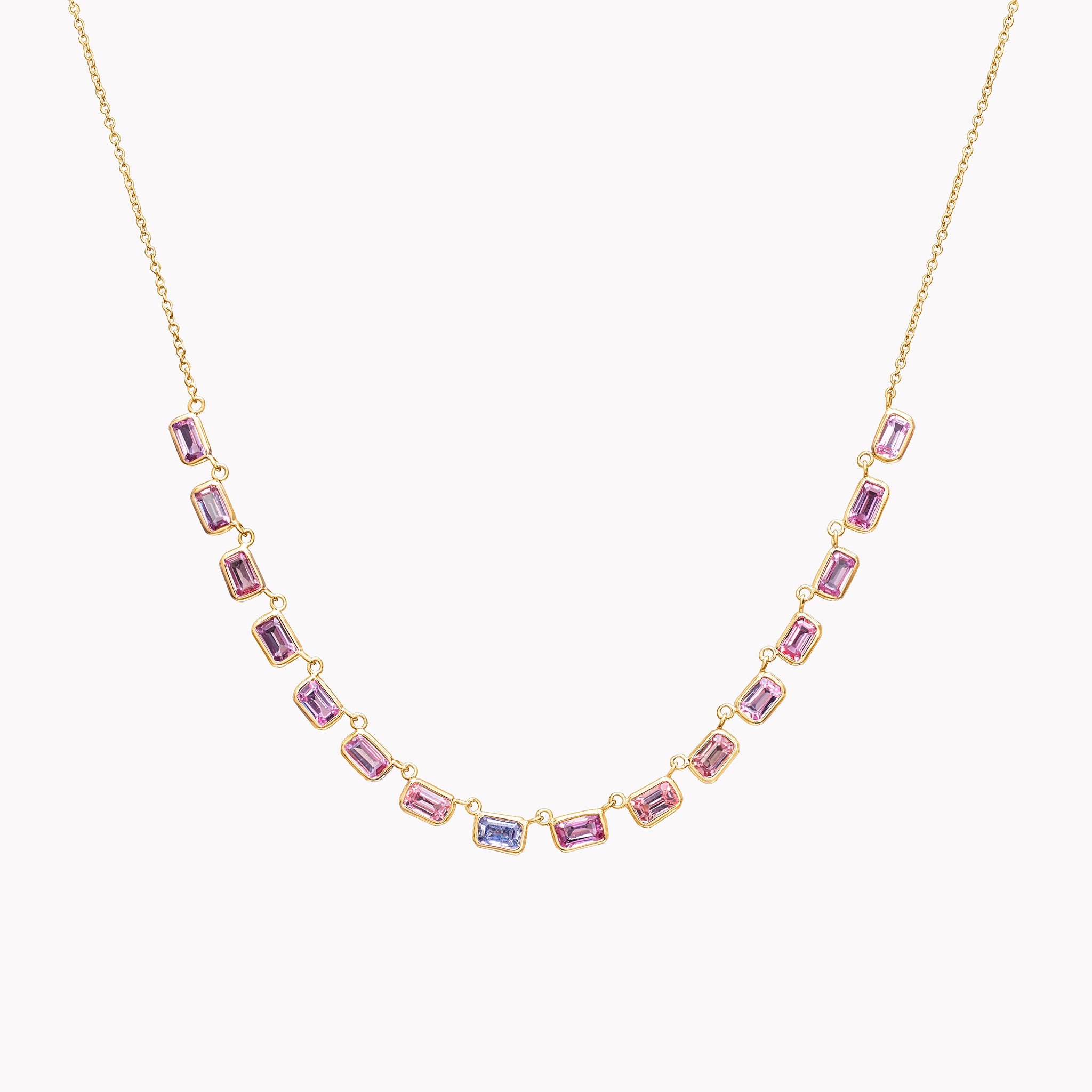 The Lena Emerald Cut Sapphire Necklace