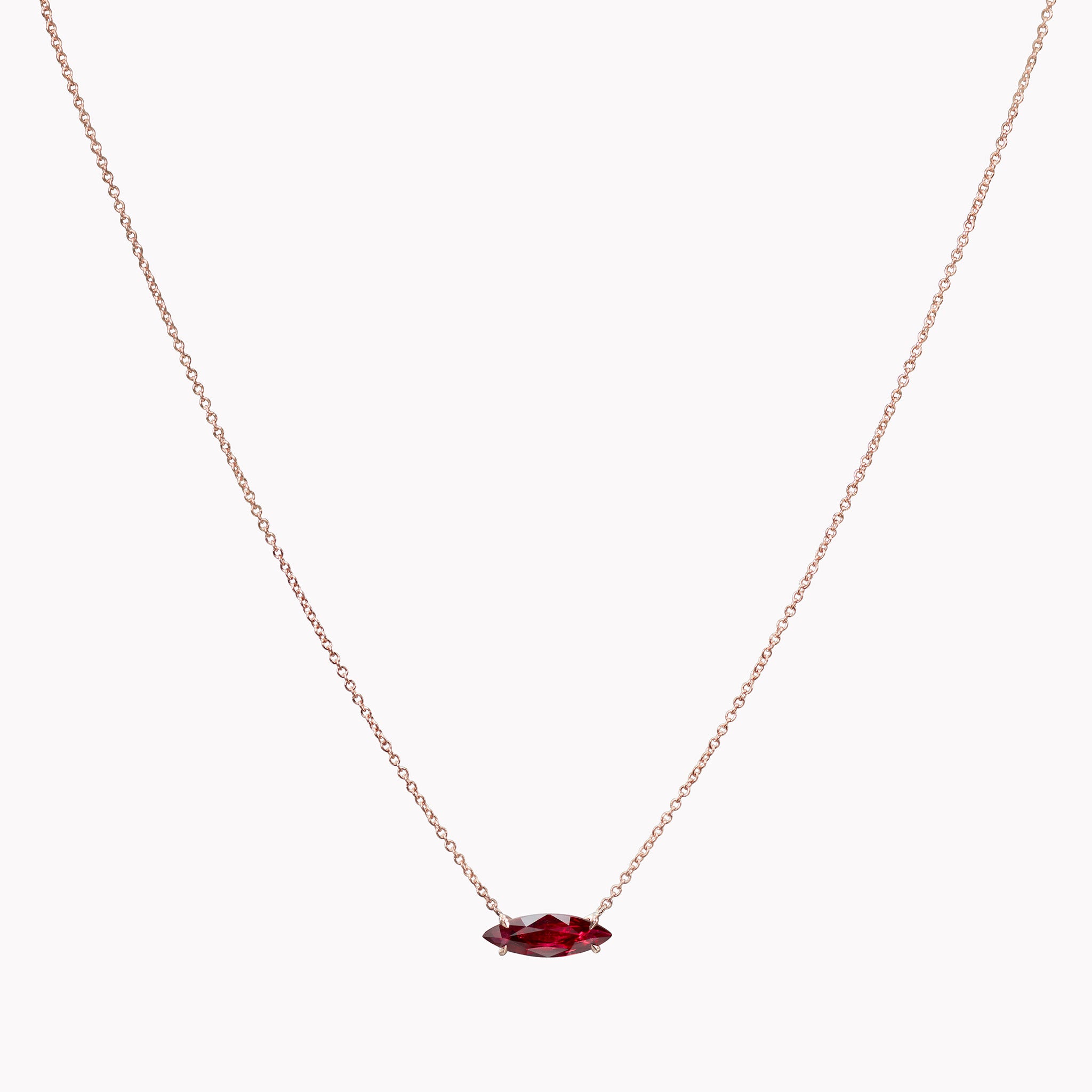 Marquise East-West Ruby Pendant