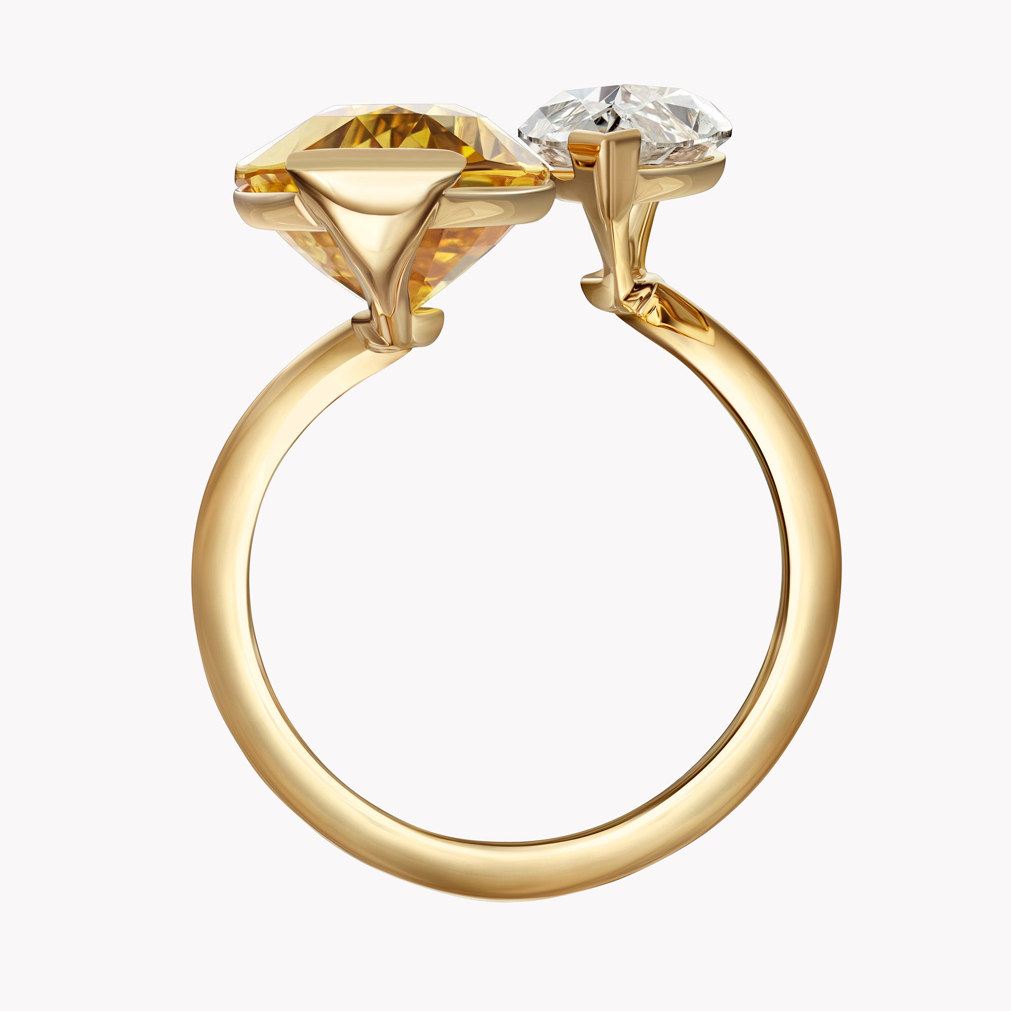 The Daphne Orange-Yellow Sapphire & Diamond Ring