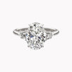 Oval Cut Engagement Ring with Side Bullet Diamonds