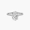 Elongated Cushion Cut Engagement Ring with Diamond Pavé