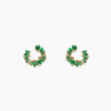 Mini Emerald & Diamond Spiral Earrings