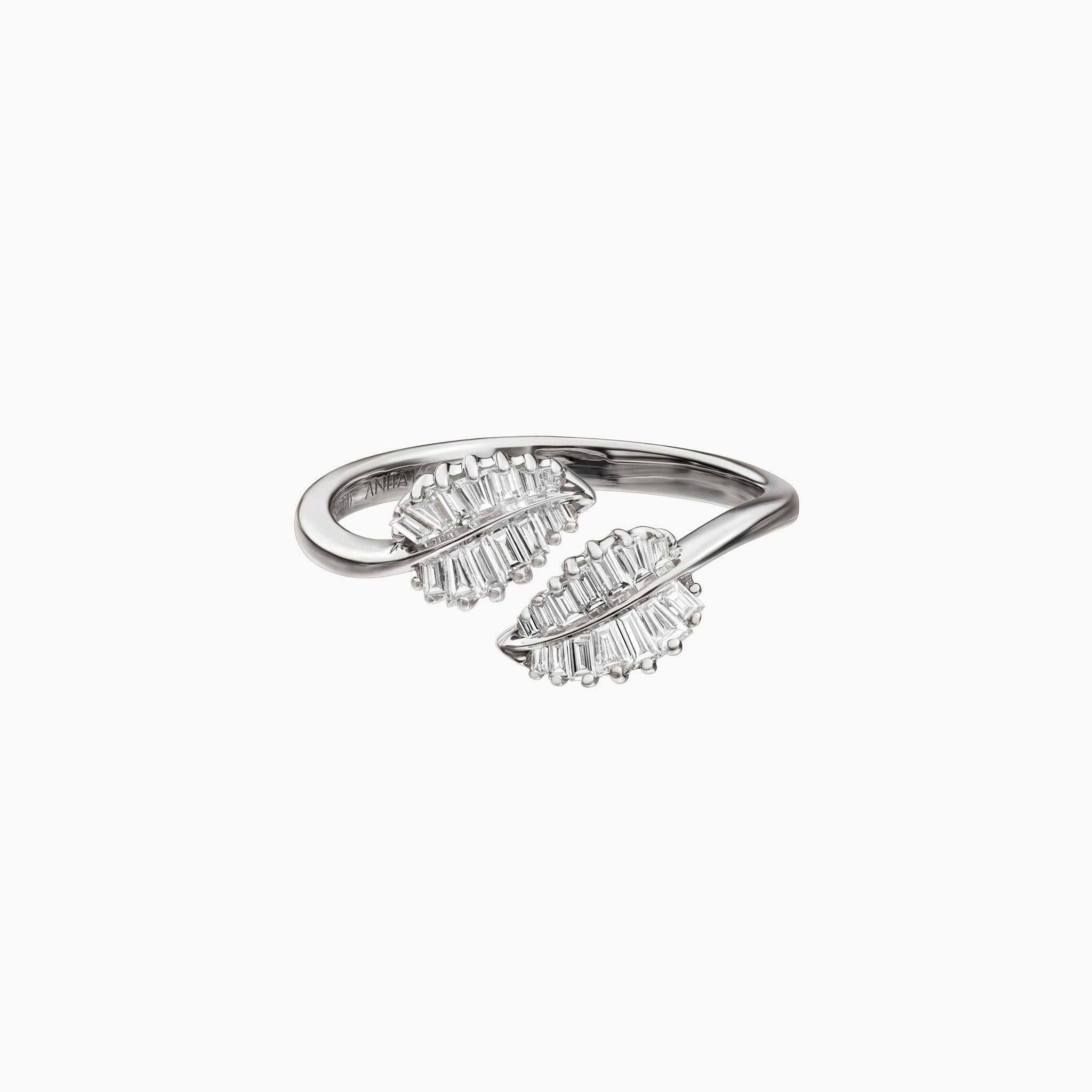 Small Palm Leaf Diamond Ring