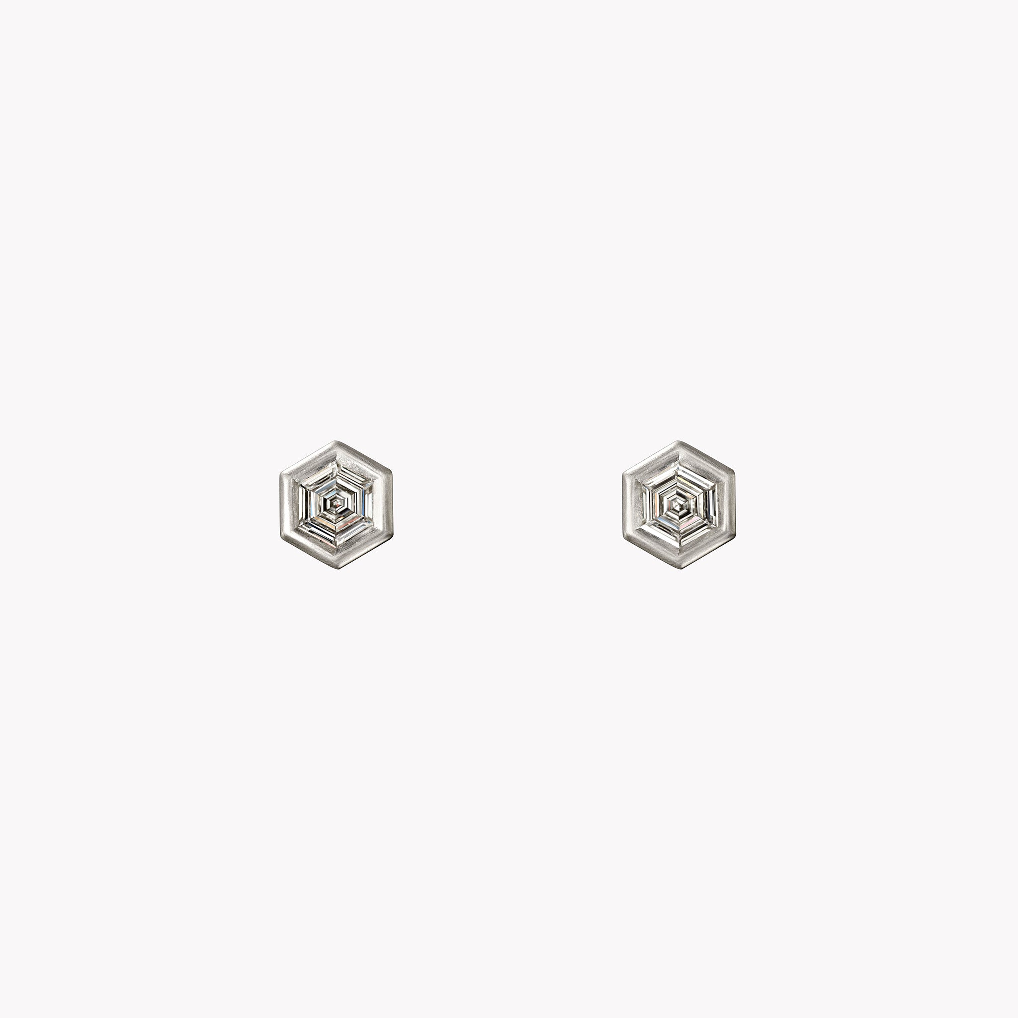 Hexagon Diamond Studs