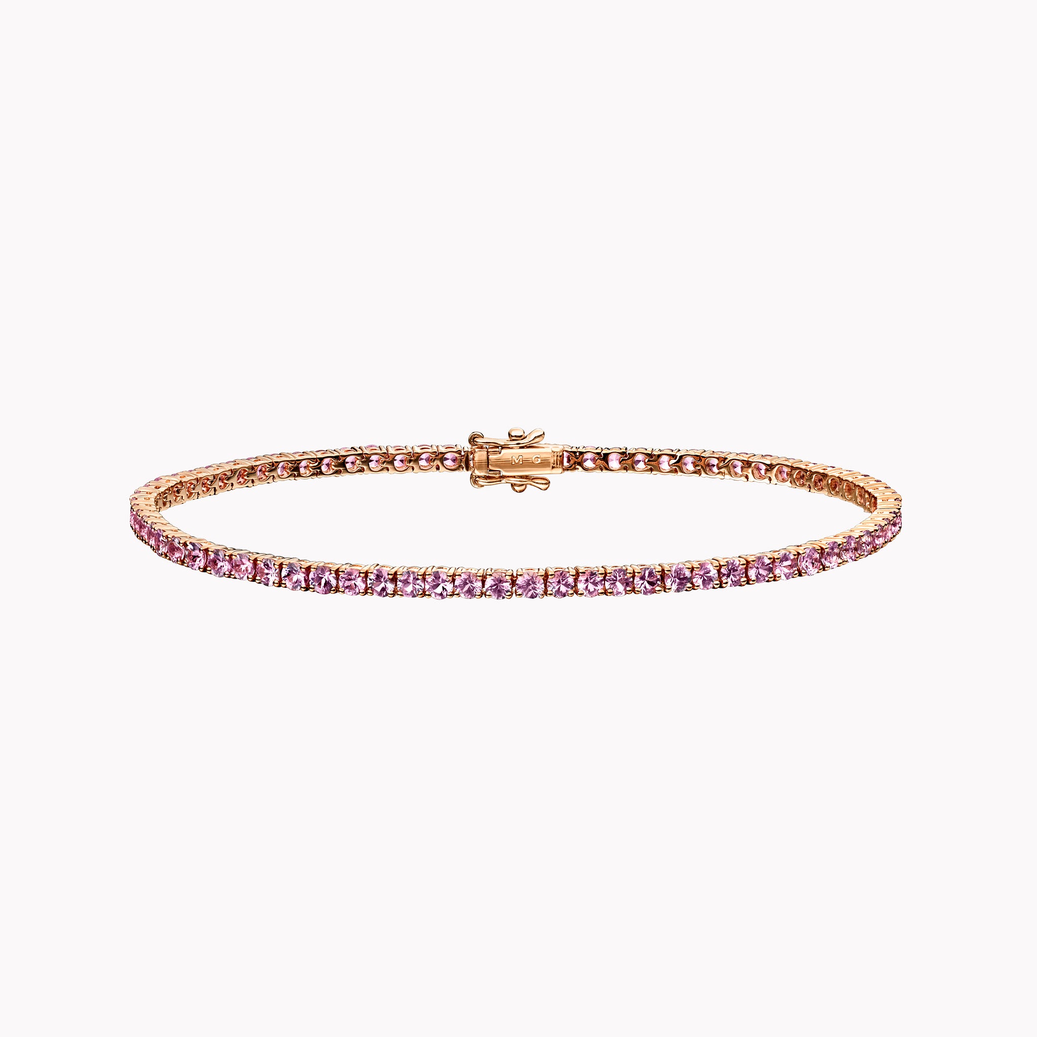 5 Carat Natural Pink Sapphire Rose Gold Tennis Bracelet – De Maria