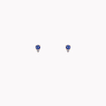 Blue Sapphire & Diamond Studs