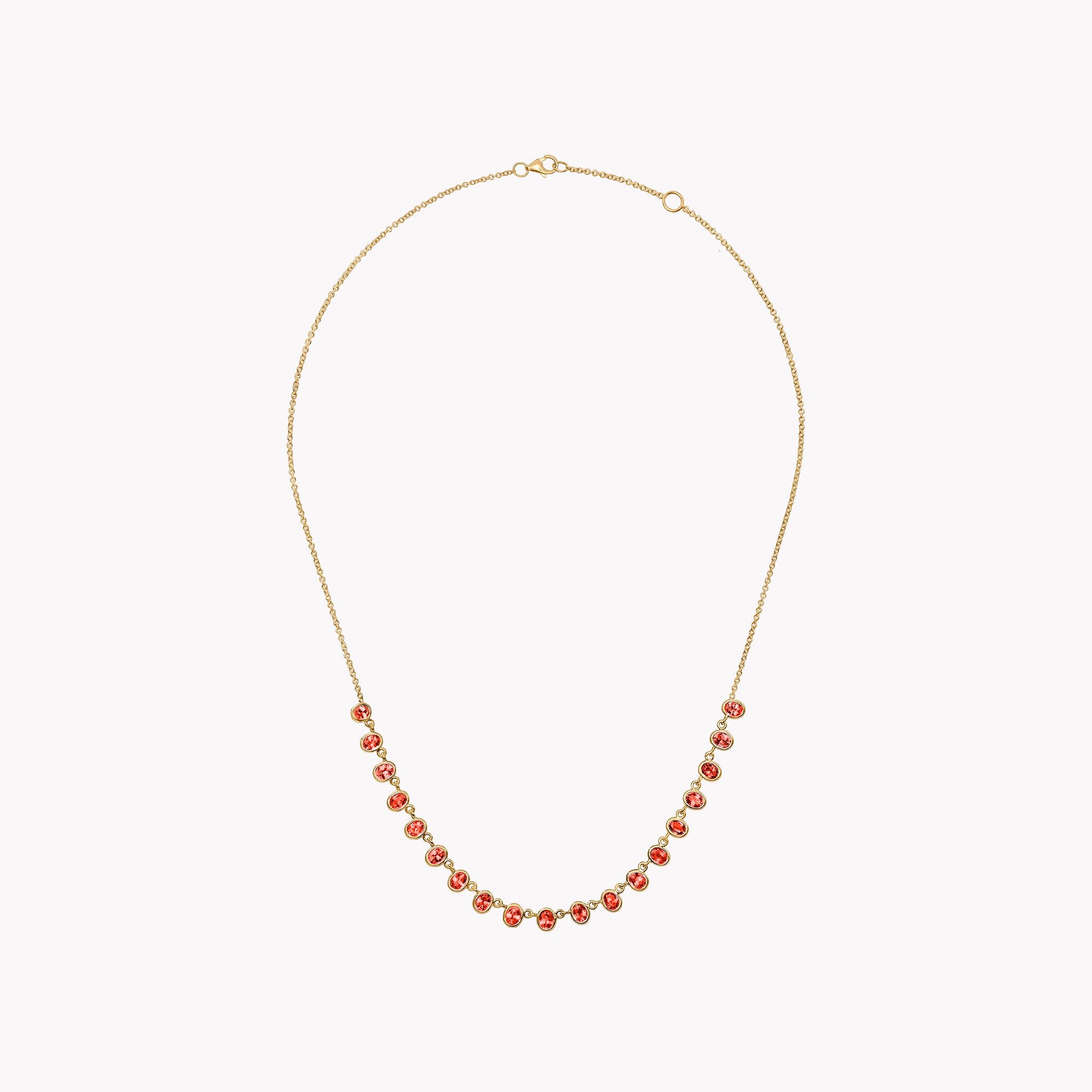 The Petite Lena Orange Sapphire Necklace