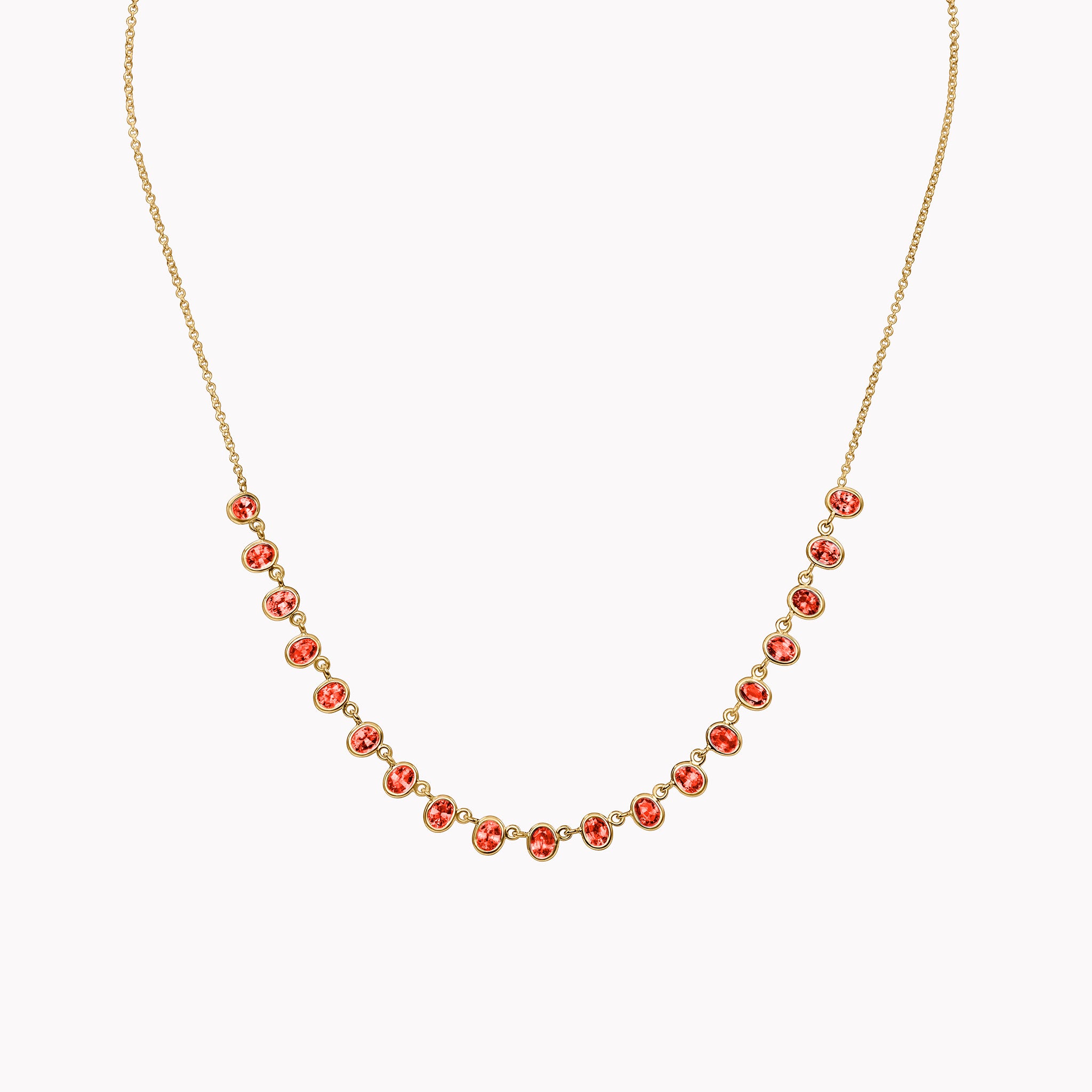 The Petite Lena Orange Sapphire Necklace